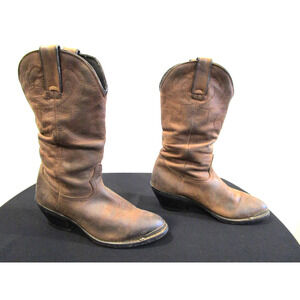 Durango Brown Leather 11" Western Slouch Cowboy Boots Women Sz 6 M